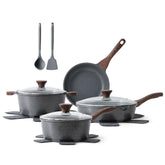 SENSARTE full 13-piece set front view showing all pans and lids, organized neatly