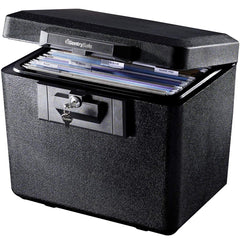 SentrySafe front view showing black fireproof document box protecting valuables