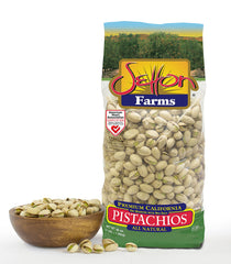 Setton Farms close-up of pistachio shells and kernels highlighting crisp texture