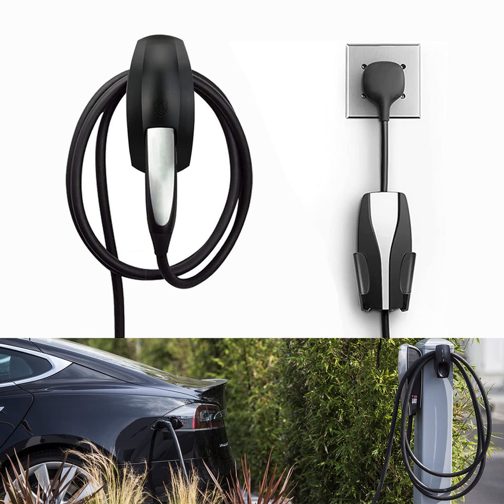 SEVEN SPARTA front view of black wall mount showing clean cable storage benefit