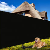 Shade&Beyond front view of 4x50 black fence screen showing full roll for quick installation