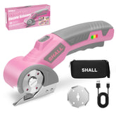 SHALL front view pink grey showing compact design and ergonomic grip benefit