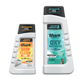 Shark front packaging showing bundle and benefits on carpet