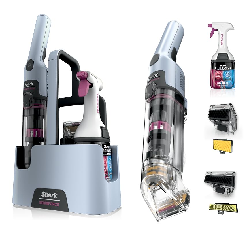 Shark StainForce front unit showing compact handheld design and controls for quick cleaning