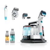 Shark StainStriker front view showing compact design and spray head benefit: easy targeting