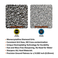 SHARPAL detailed view of 1200 grit surface for precise honing and polished edges benefit