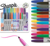 Sharpie markers front packaging showing 24 assorted Electro Pop colors for vivid artwork