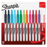 Sharpie retractable fine tip front packaging showing all 12 colors and secure pack