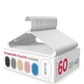 Sharpty front packaging showing 60-pack white hangers, tidy closet benefit
