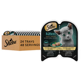 Sheba front packaging showing kitten chicken pate and easy portions benefit