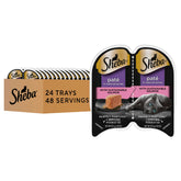 Sheba front packaging showing salmon and 24-count convenience benefit
