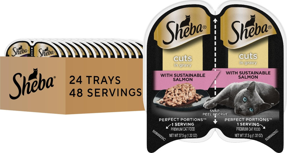 Sheba front packaging showing sustainable salmon multipack and clear branding benefits quick selection