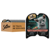 Sheba front packaging shows salmon kitten pate and benefits