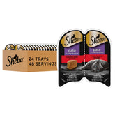 Sheba front packaging showing Perfect Portions Tender Beef and benefit of convenient portion control