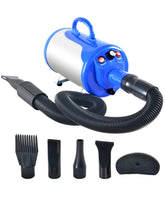 SHELANDY front view of blue grooming blower showing compact design and power
