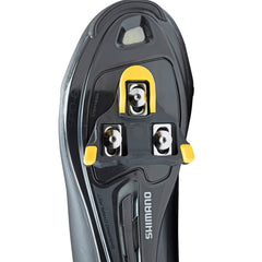 SHIMANO cleat clipped into SPD-SL pedal demonstrating reliable retention during ride