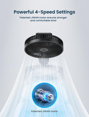 Shinebella seven balanced blades detail providing quieter, smoother breeze