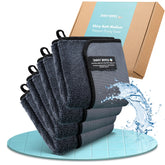 Shiny Bath folded towel front view showing compact, ready-to-use absorbency