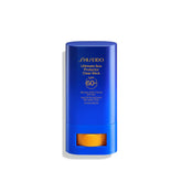 Shiseido clear stick front packaging showing compact sunscreen and SPF benefit