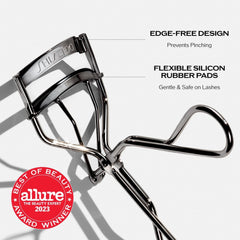 Shiseido eyelash curler close-up of silicone pad for gentle lash protection