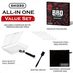 SHIZZO close-up of stainless steel grid for secure food hold