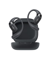 SHOKZ front view showing earbuds and case, clear product layout and benefit
