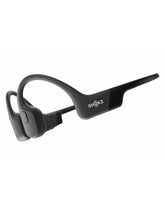 SHOKZ OpenRun front view showing open-ear design and secure fit for comfort