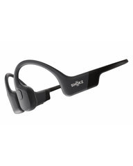 SHOKZ OpenRun front view showing sleek open-ear frame and comfortable fit