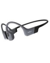 SHOKZ OpenSwim Pro front view showing open‑ear frame and grey finish for comfort