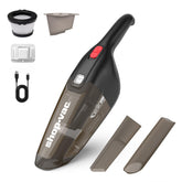 Shop-Vac handheld front view showing compact design and fast clean benefit