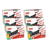 SHOUT front packaging showing portable 12-count wipes and convenience benefit