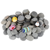Simetufy front view of 100-piece river rocks set, convenient bulk supply