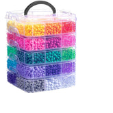 Simetufy front packaging showing 30-color bead kit and handle for easy transport