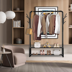Simple Houseware rounded side hook closeup holding a bag, saves hanging space