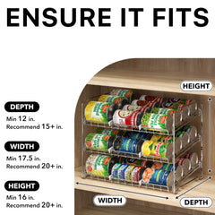 Simple Houseware rack with cans rolling forward for quick retrieval benefit