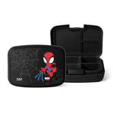 Simple Modern front view of Spidey bento box showing kid-friendly design and easy carry