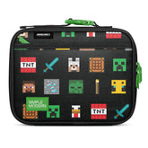 Simple Modern front view of lunch box showing Minecraft print and easy carry