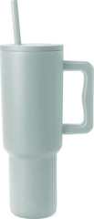 Simple Modern Trek front view in green showing full tumbler and handle for easy transport