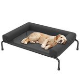 Simple Trending front view of elevated bed showing sturdy frame and bolsters for support