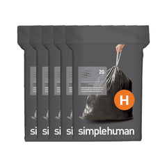 simplehuman front packaging showing Code H Odorsorb liners, easy identification and benefit