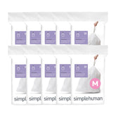 simplehuman front packaging showing 200 Code M liners and tidy dispenser benefit