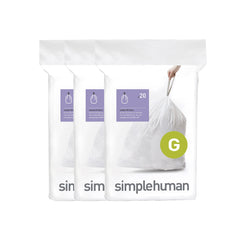 simplehuman front packaging showing 60-count and quick-dispense benefit