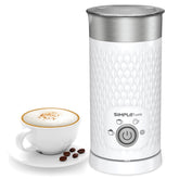 SIMPLETASTE front view of frother showing compact design and benefits