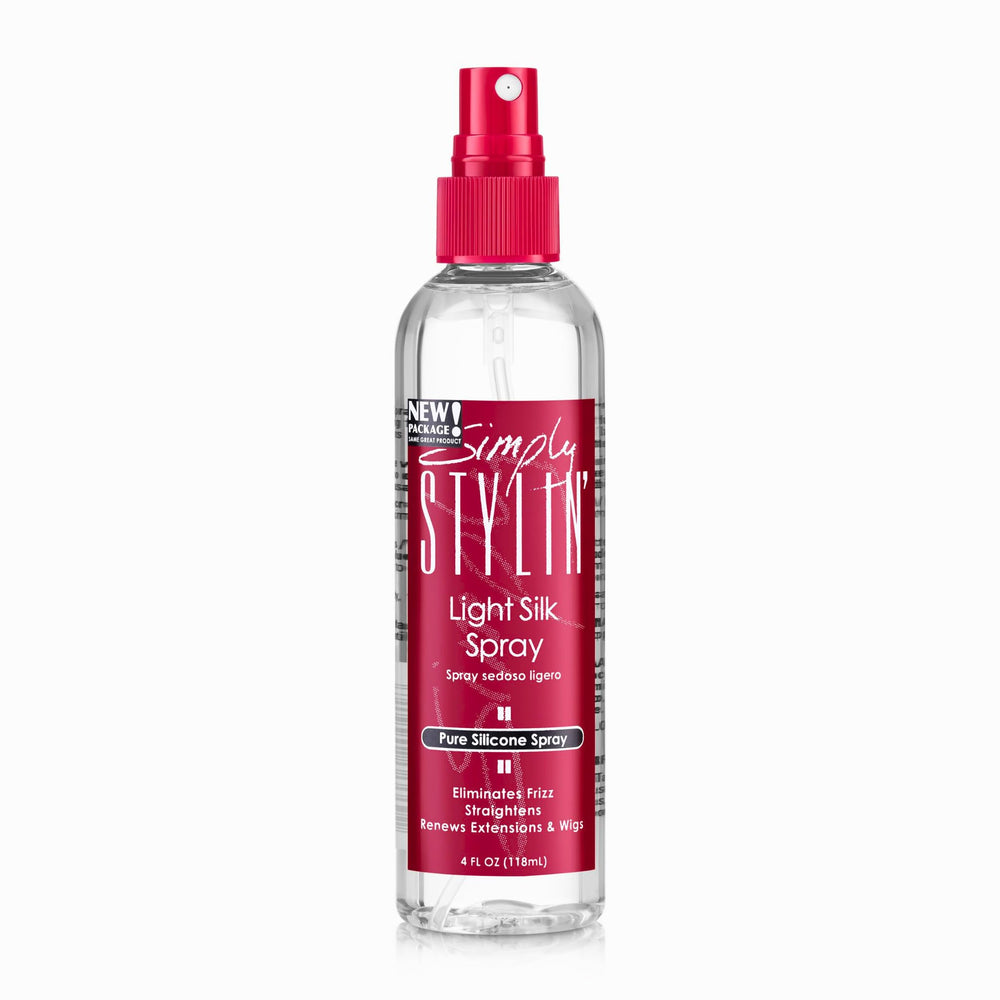 Simply Stylin' front bottle showing product label and size benefit