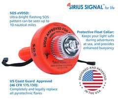 SIRIUS SIGNAL close-up of LED lens highlighting high-intensity visibility