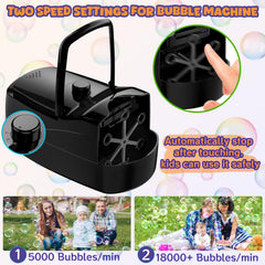 Sizonjoy bubble machine liquid tank showing 320ml capacity for longer continuous play