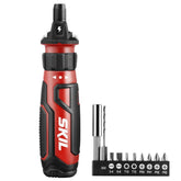 SKIL SD561201 front view showing compact red housing and ergonomic grip for easy control