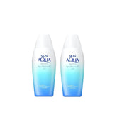 Skin Aqua front packaging showing SPF50+ benefits and hydration