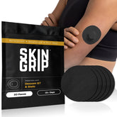 Skin Grip front packaging showing patch pack and key features for secure wear