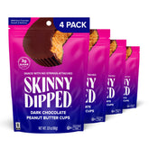 SKINNYDIPPED front packaging showing four 3.17oz bags and product branding for convenient storage